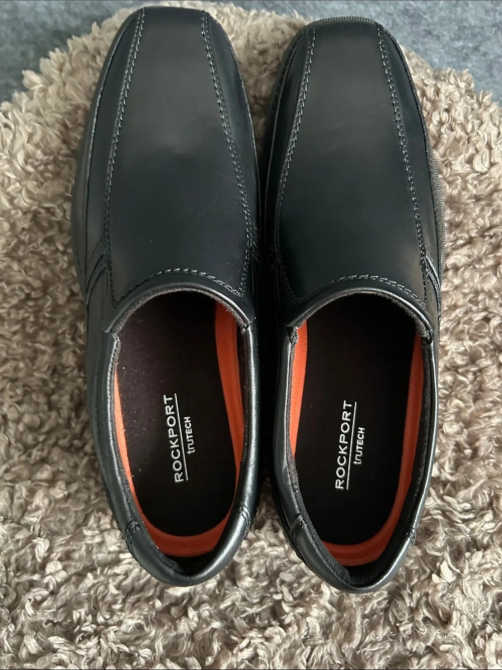 Rockport Black Leather Slip-On Loafers